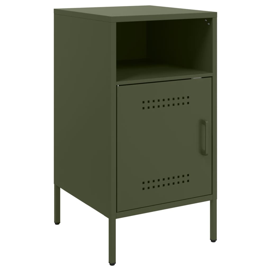 vidaXL Noptiere, 2 buc., verde măsliniu, 36x39x68 cm, oțel vidaXL Noptiere, 2 buc., verde măsliniu, 36x39x68 cm, oțel