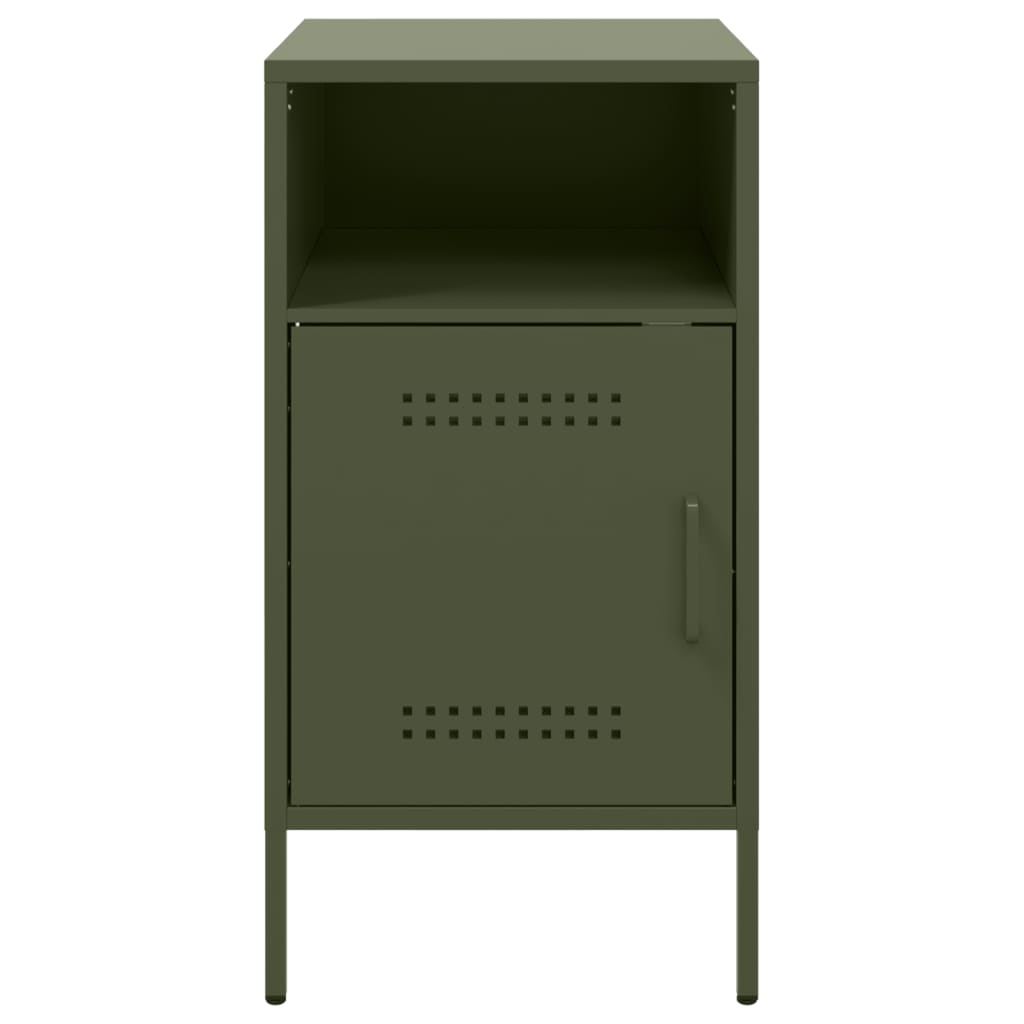 vidaXL Noptiere, 2 buc., verde măsliniu, 36x39x68 cm, oțel vidaXL Noptiere, 2 buc., verde măsliniu, 36x39x68 cm, oțel