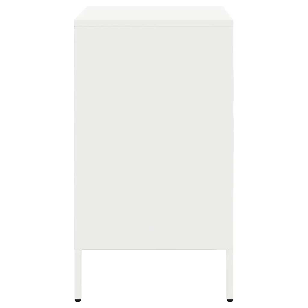 vidaXL Noptiere, 2 buc., alb, 36x39x68 cm, oțel