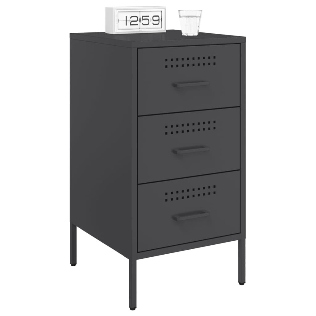 vidaXL Noptiere, 2 buc., negru, 36x39x68 cm, oțel vidaXL Noptiere, 2 buc., negru, 36x39x68 cm, oțel