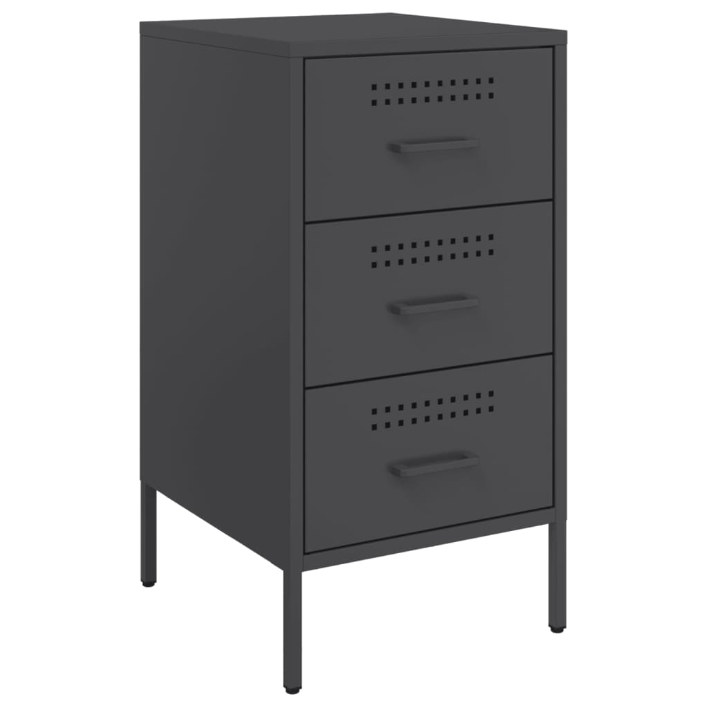 vidaXL Noptiere, 2 buc., negru, 36x39x68 cm, oțel vidaXL Noptiere, 2 buc., negru, 36x39x68 cm, oțel