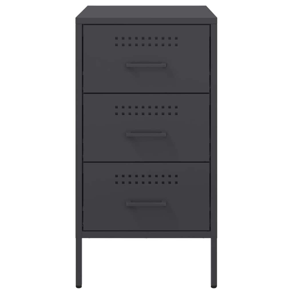 vidaXL Noptiere, 2 buc., negru, 36x39x68 cm, oțel vidaXL Noptiere, 2 buc., negru, 36x39x68 cm, oțel