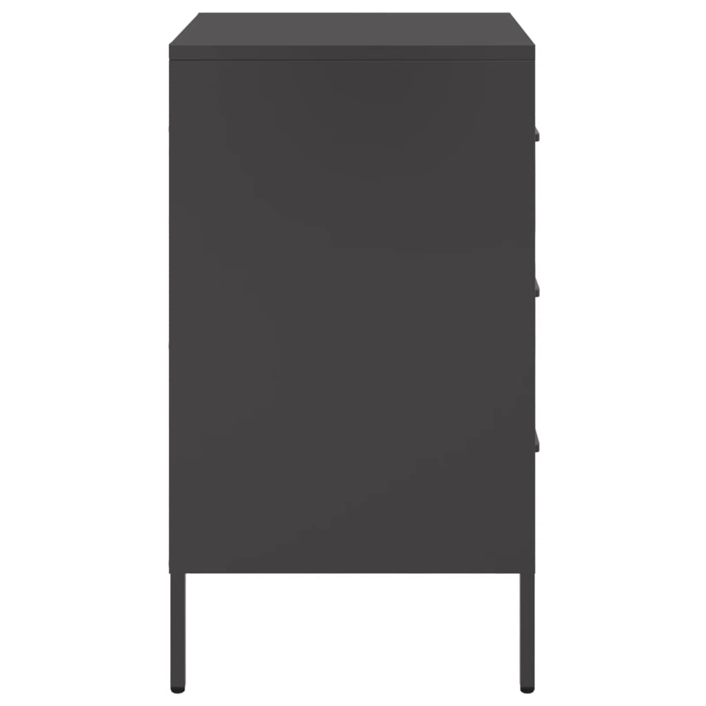 vidaXL Noptiere, 2 buc., negru, 36x39x68 cm, oțel vidaXL Noptiere, 2 buc., negru, 36x39x68 cm, oțel