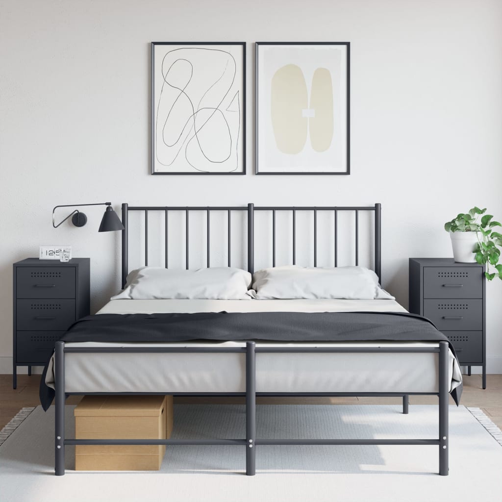 vidaXL Noptiere, 2 buc., antracit, 36x39x68 cm, oțel vidaXL Noptiere, 2 buc., antracit, 36x39x68 cm, oțel