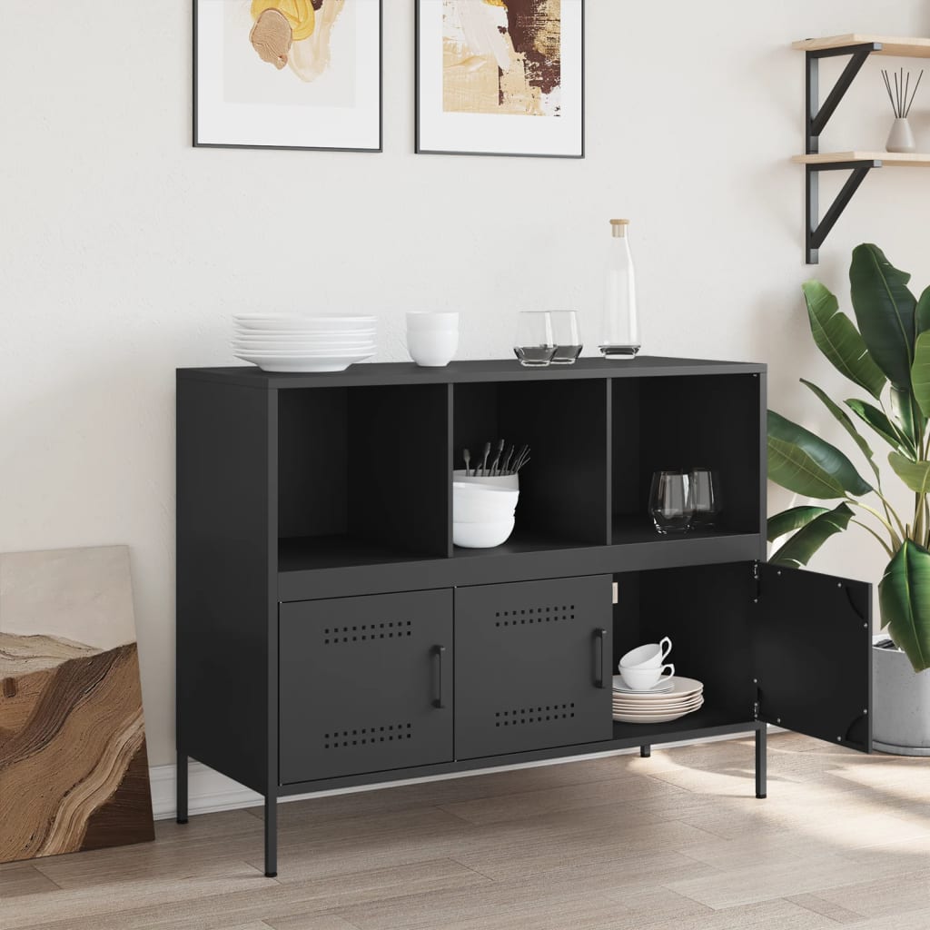 vidaXL Dulap, negru, 100,5x39x79 cm, oțel