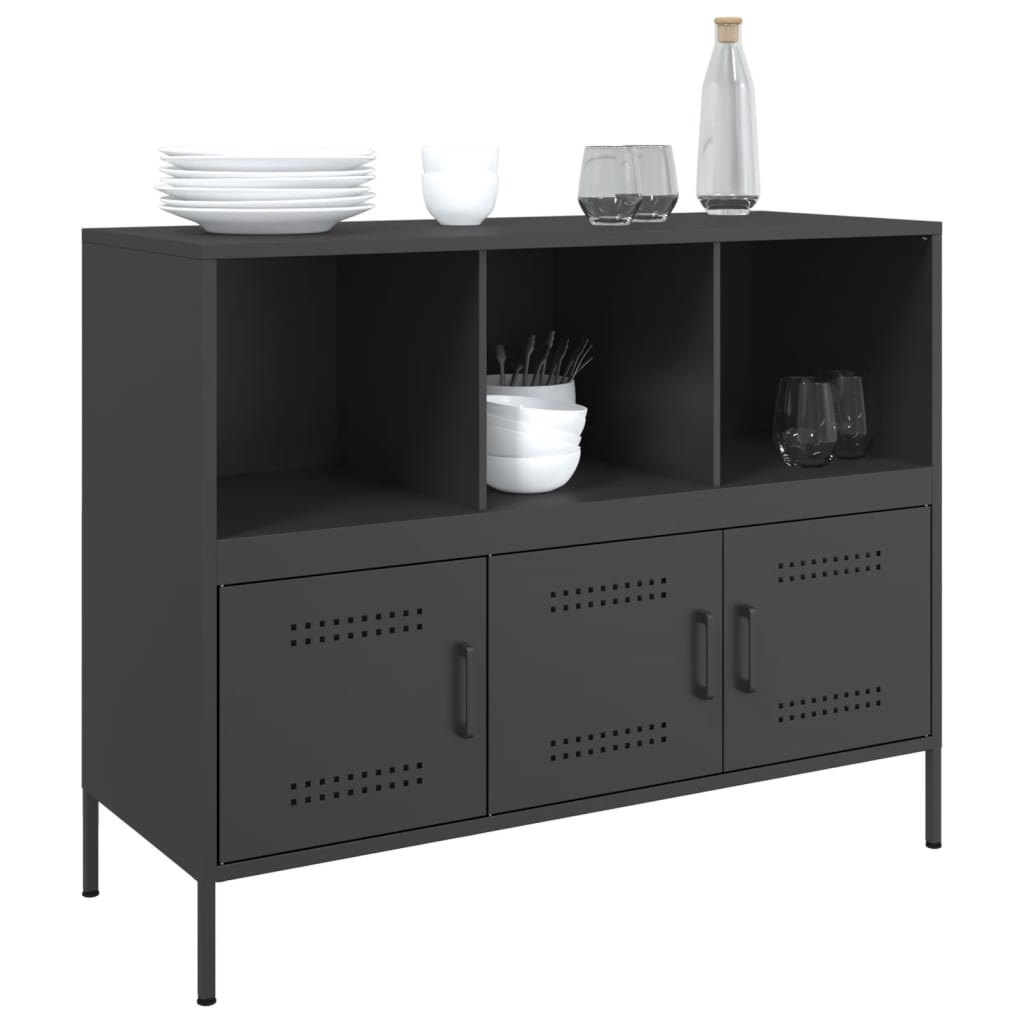 vidaXL Dulap, negru, 100,5x39x79 cm, oțel