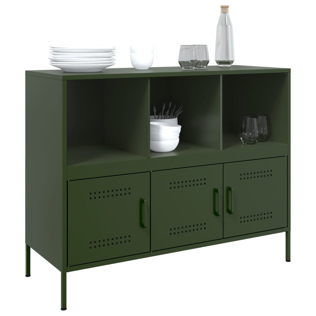 vidaXL Dulap, verde măsliniu, 100,5x39x79 cm, oțel