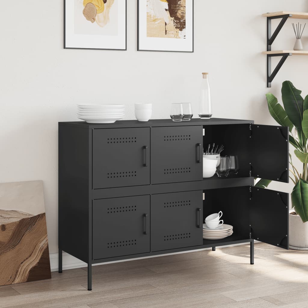 vidaXL Dulap, negru, 100,5x39x79 cm, oțel