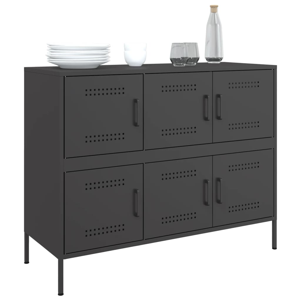 vidaXL Dulap, negru, 100,5x39x79 cm, oțel