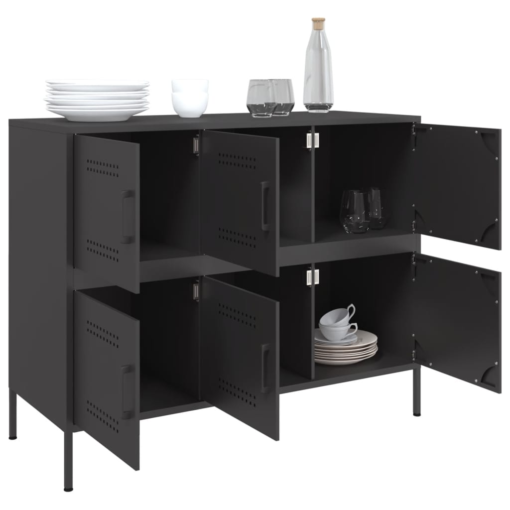 vidaXL Dulap, negru, 100,5x39x79 cm, oțel
