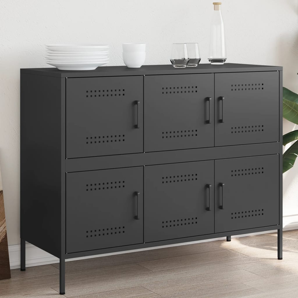 vidaXL Dulap, negru, 100,5x39x79 cm, oțel