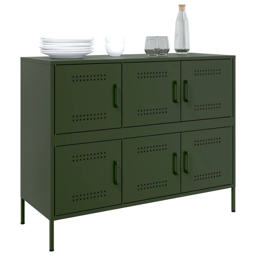 vidaXL Dulap, verde măsliniu, 100,5x39x79 cm, oțel