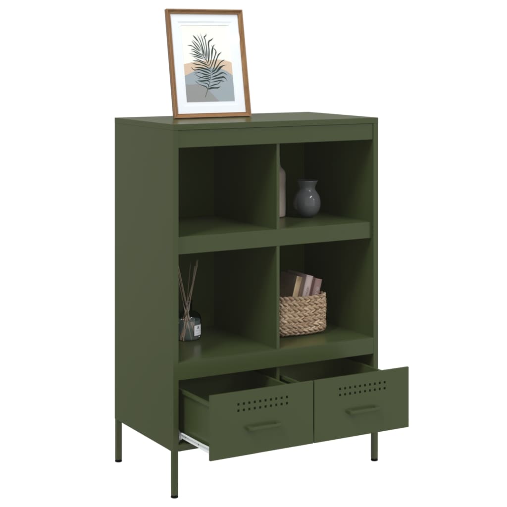 vidaXL Dulap înalt, verde măsliniu, 68x39x101,5 cm, oțel vidaXL Dulap înalt, verde măsliniu, 68x39x101,5 cm, oțel
