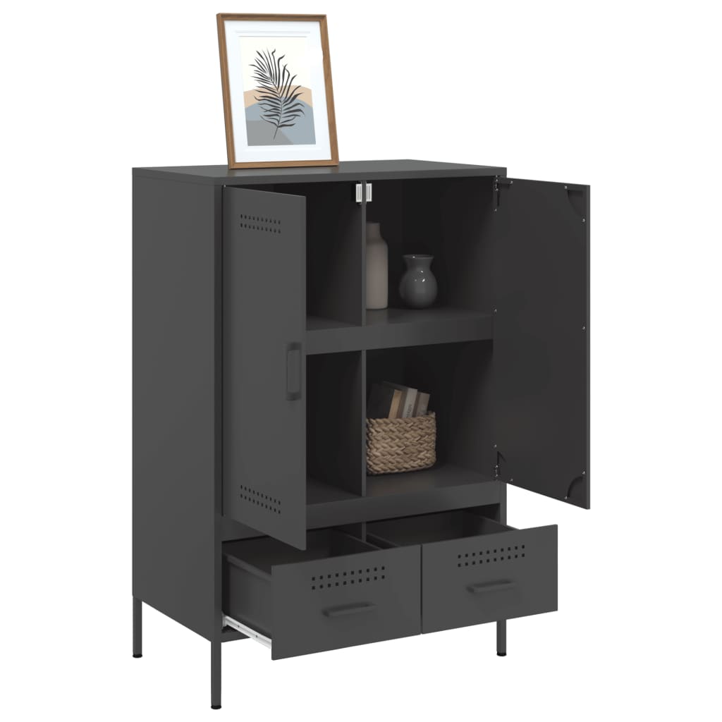 vidaXL Dulap înalt, negru, 68x39x101,5 cm, oțel