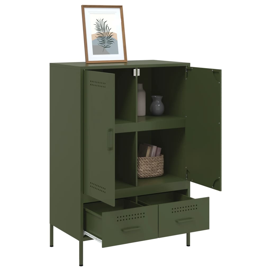 vidaXL Dulap înalt, verde măsliniu, 68x39x101,5 cm, oțel vidaXL Dulap înalt, verde măsliniu, 68x39x101,5 cm, oțel