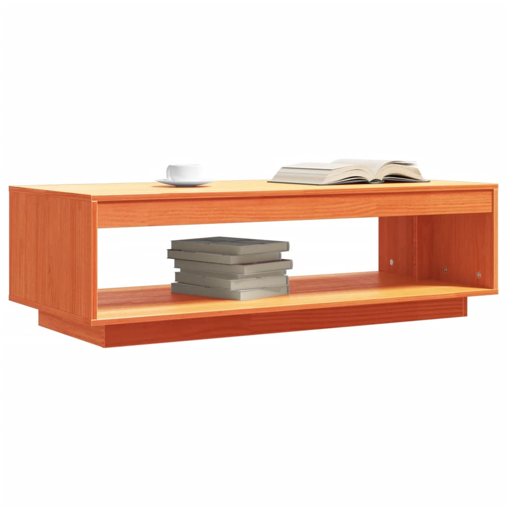 vidaXL Măsuță de cafea, maro ceruit, 110x50x33,5 cm, lemn masiv pin vidaXL Măsuță de cafea, maro ceruit, 110x50x33,5 cm, lemn masiv pin