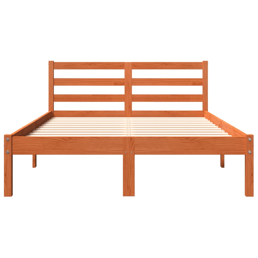 vidaXL Cadru de pat fără saltea, maro ceruit 150x200 cm lemn masiv pin vidaXL Cadru de pat fără saltea, maro ceruit 150x200 cm lemn masiv pin