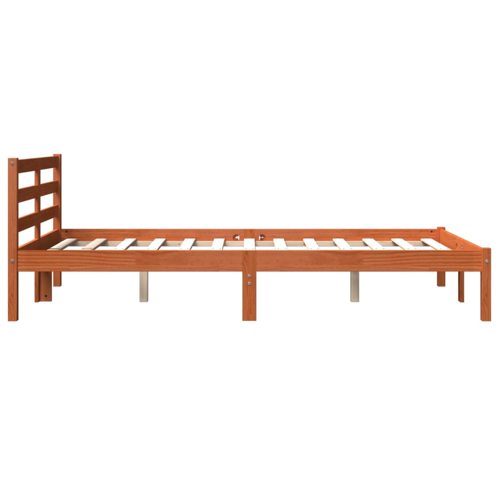 vidaXL Cadru de pat fără saltea, maro ceruit 150x200 cm lemn masiv pin vidaXL Cadru de pat fără saltea, maro ceruit 150x200 cm lemn masiv pin