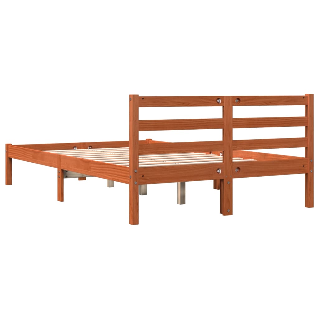 vidaXL Cadru de pat fără saltea, maro ceruit 150x200 cm lemn masiv pin vidaXL Cadru de pat fără saltea, maro ceruit 150x200 cm lemn masiv pin