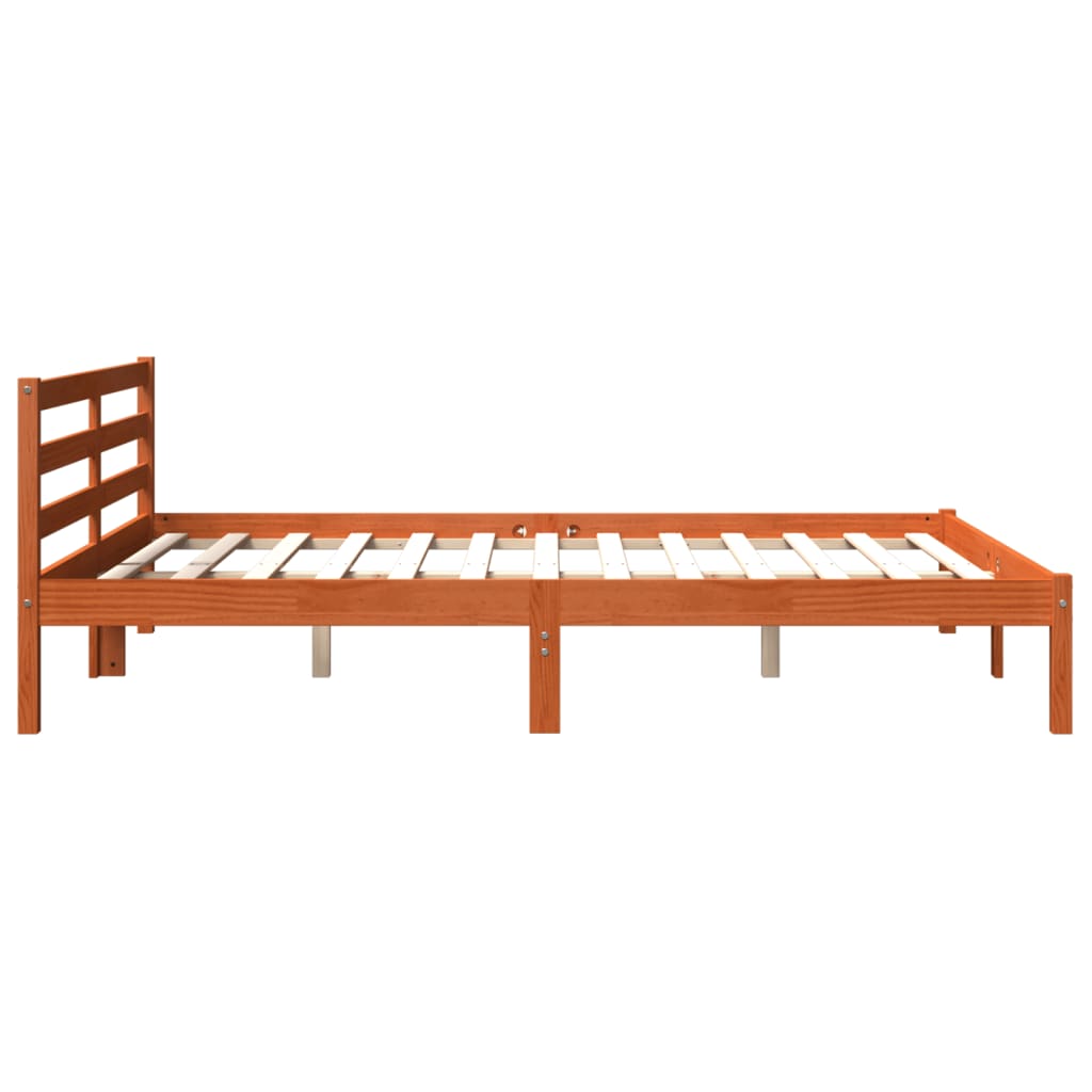 vidaXL Cadru de pat fără saltea, maro ceruit 200x200 cm lemn masiv pin vidaXL Cadru de pat fără saltea, maro ceruit 200x200 cm lemn masiv pin