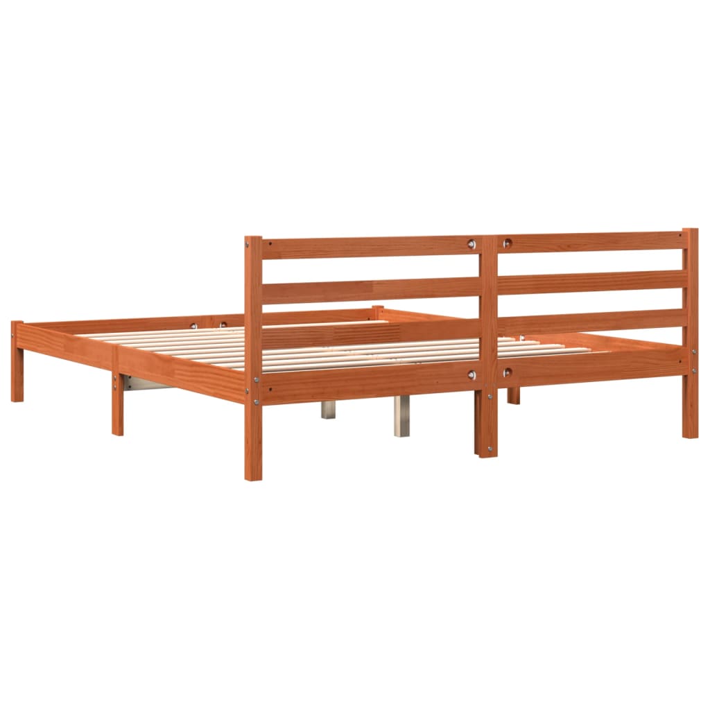 vidaXL Cadru de pat fără saltea, maro ceruit 200x200 cm lemn masiv pin vidaXL Cadru de pat fără saltea, maro ceruit 200x200 cm lemn masiv pin