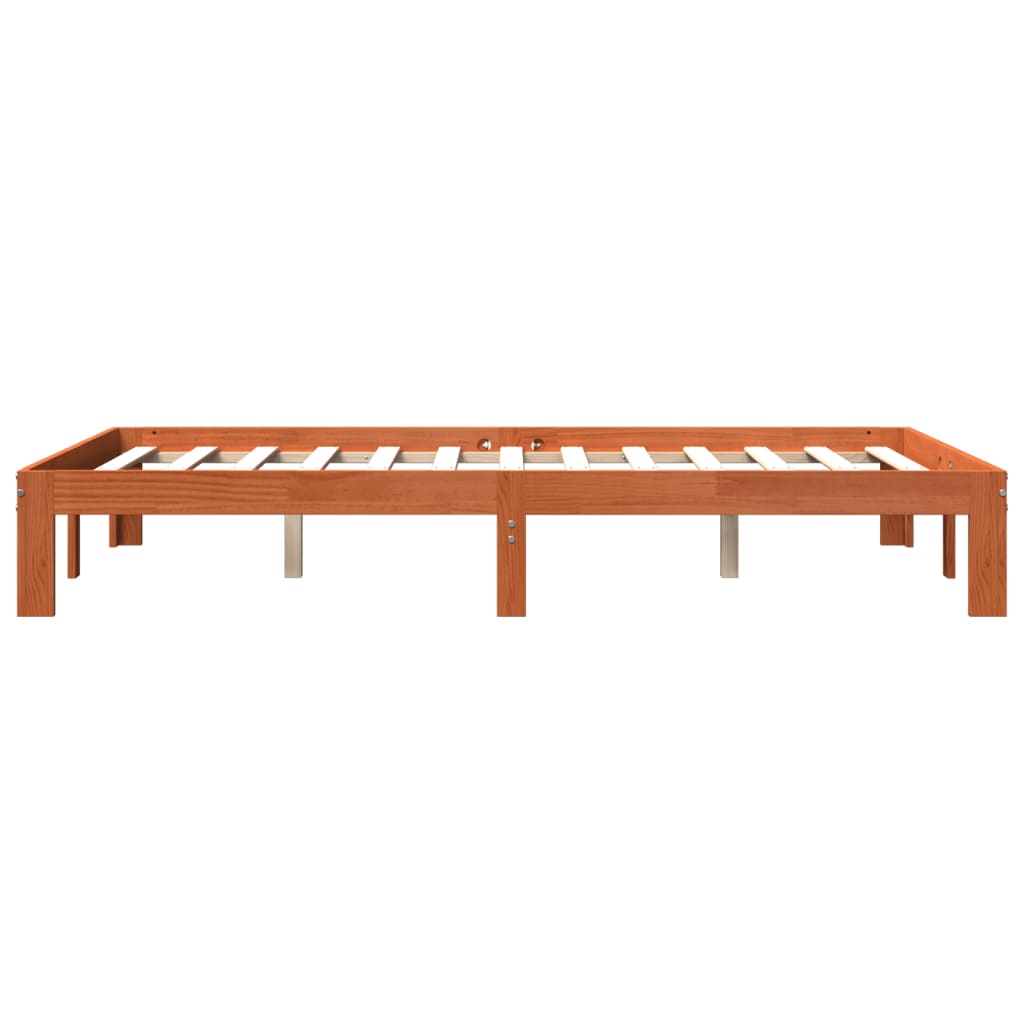 vidaXL Cadru de pat fără saltea, maro ceruit 140x200 cm lemn masiv pin vidaXL Cadru de pat fără saltea, maro ceruit 140x200 cm lemn masiv pin