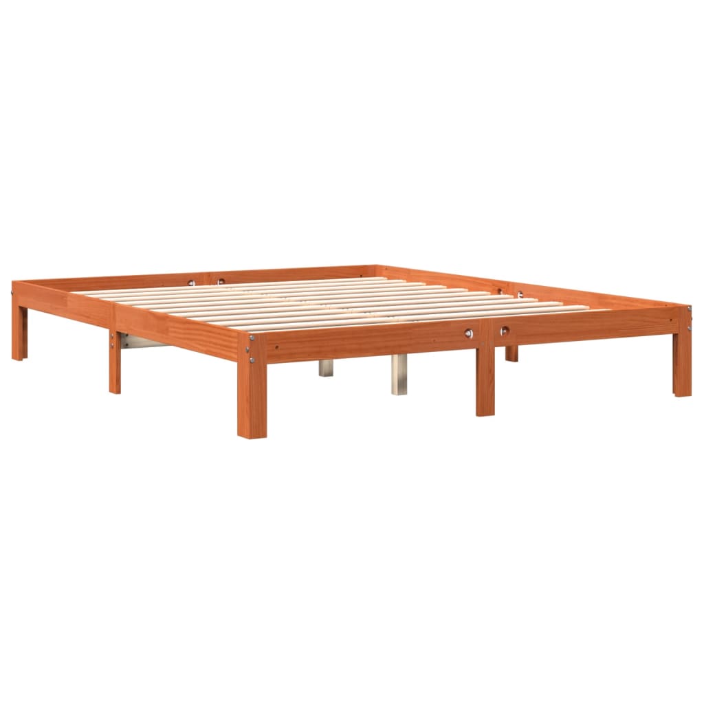 vidaXL Cadru de pat fără saltea, maro ceruit 180x200 cm lemn masiv pin vidaXL Cadru de pat fără saltea, maro ceruit 180x200 cm lemn masiv pin