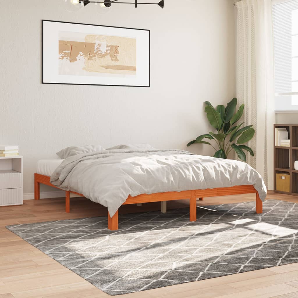 vidaXL Cadru de pat fără saltea, maro ceruit 180x200 cm lemn masiv pin vidaXL Cadru de pat fără saltea, maro ceruit 180x200 cm lemn masiv pin