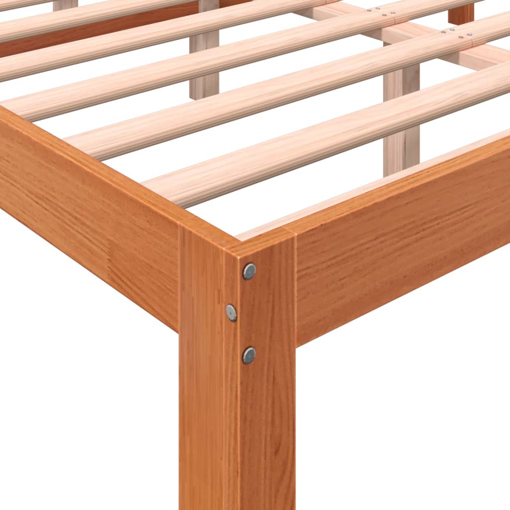 vidaXL Cadru de pat fără saltea, maro ceruit 140x200 cm lemn masiv pin vidaXL Cadru de pat fără saltea, maro ceruit 140x200 cm lemn masiv pin