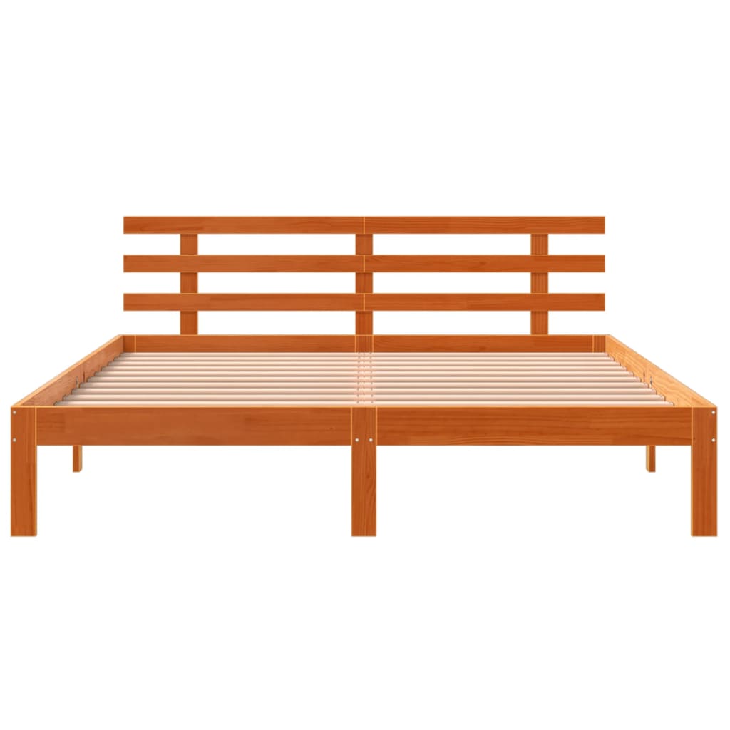 vidaXL Cadru de pat fără saltea, maro ceruit 150x200 cm lemn masiv pin vidaXL Cadru de pat fără saltea, maro ceruit 150x200 cm lemn masiv pin