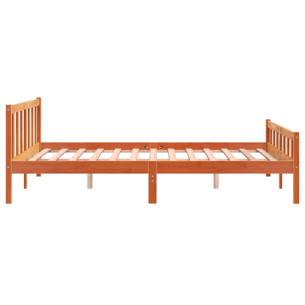 vidaXL Cadru de pat fără saltea, maro ceruit 150x200 cm lemn masiv pin vidaXL Cadru de pat fără saltea, maro ceruit 150x200 cm lemn masiv pin
