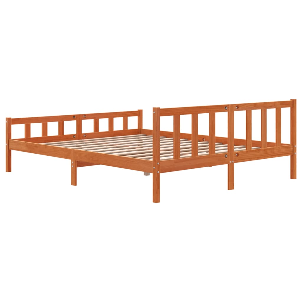 vidaXL Cadru de pat fără saltea, maro ceruit 180x200 cm lemn masiv pin vidaXL Cadru de pat fără saltea, maro ceruit 180x200 cm lemn masiv pin