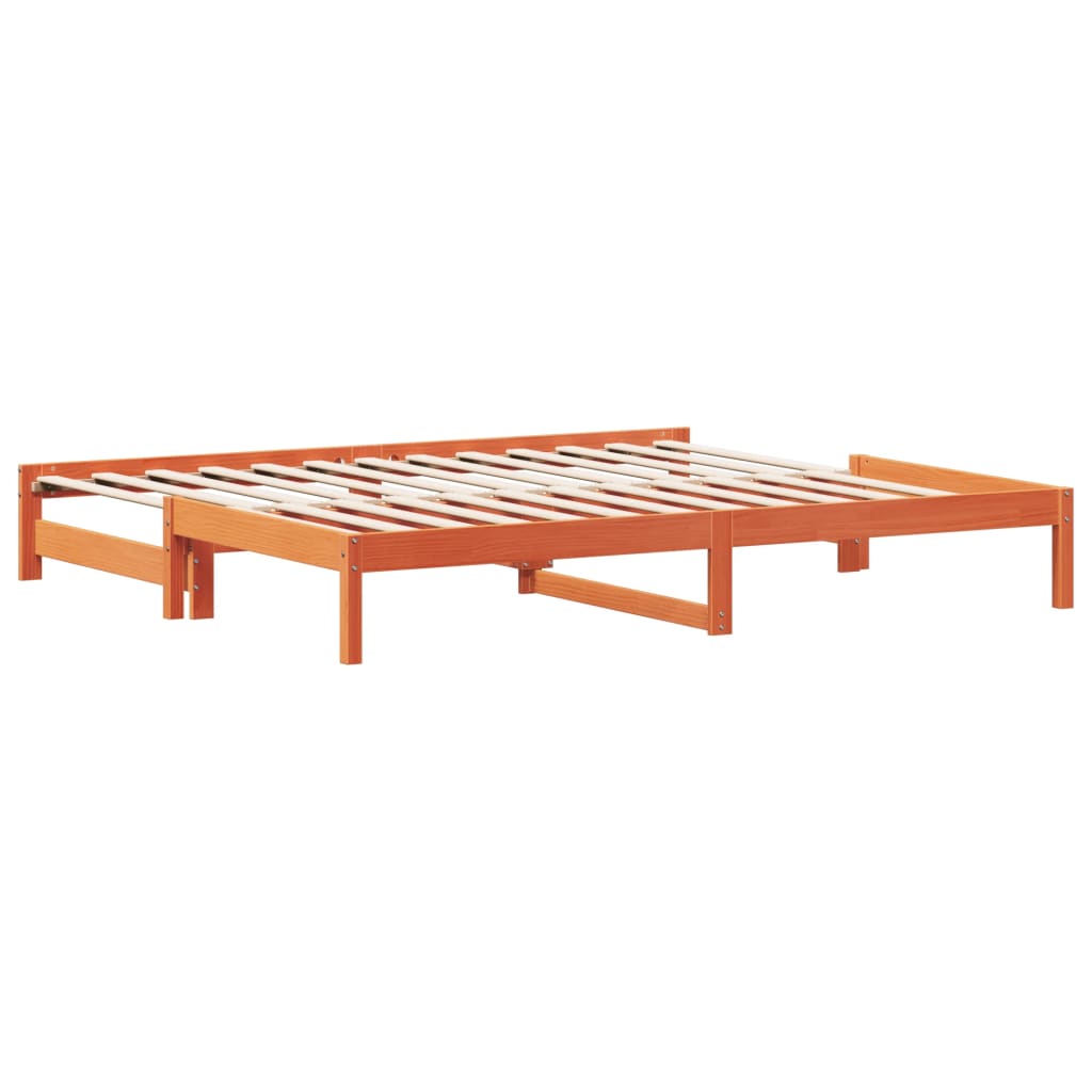vidaXL Pat de zi cu extensie, maro ceruit, 90x200cm, lemn masiv de pin
