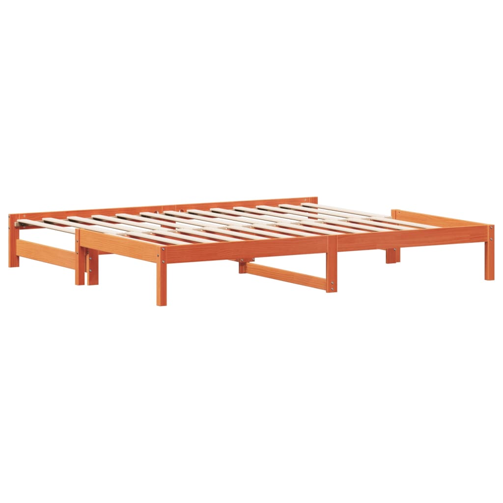 vidaXL Pat de zi cu extensie, maro ceruit, 80x200cm, lemn masiv de pin