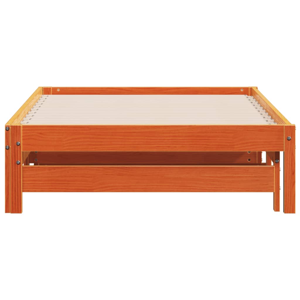 vidaXL Pat de zi cu extensie, maro ceruit, 90x190cm, lemn masiv de pin
