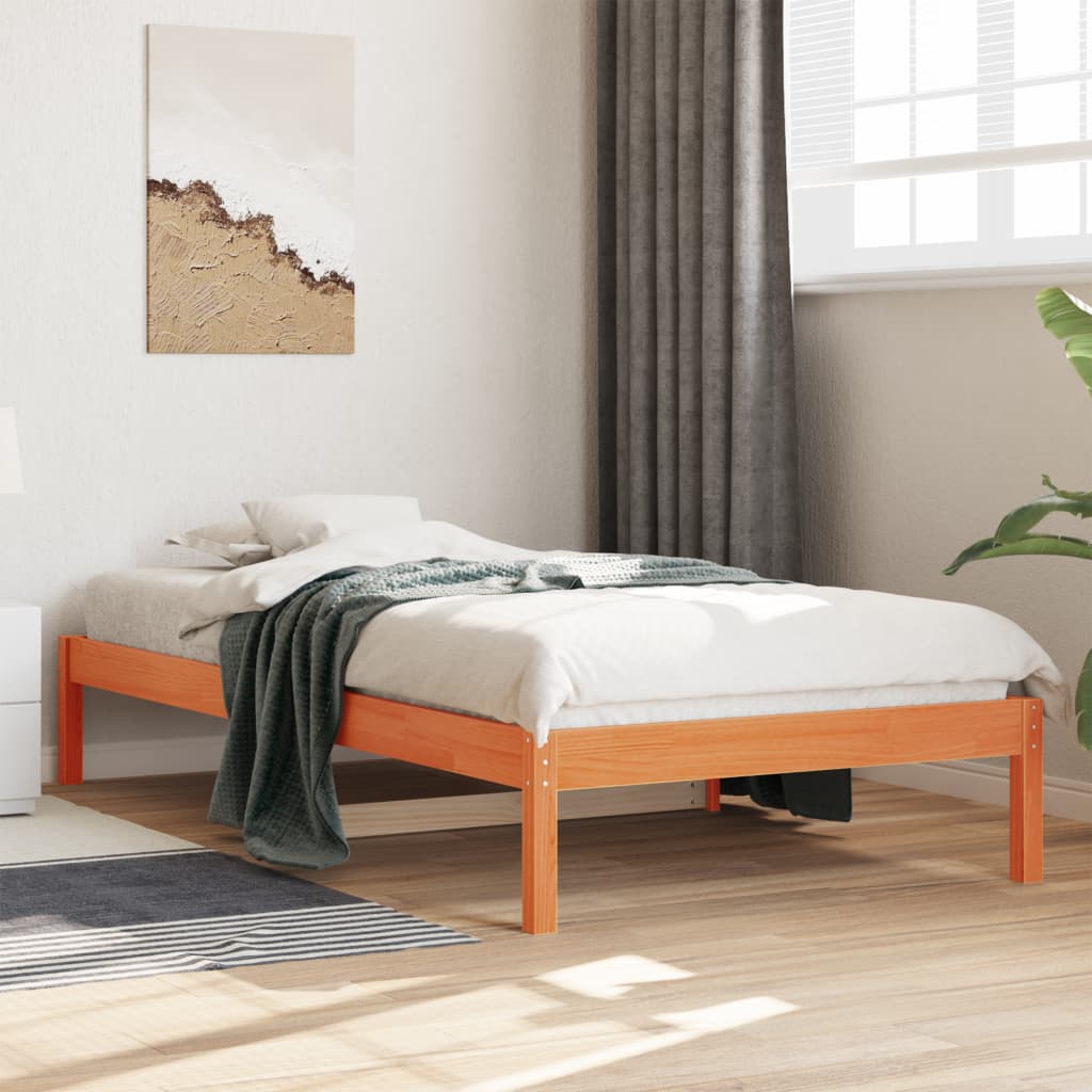 vidaXL Pat de zi fără saltea, maro ceruit, 90x190 cm, lemn masiv pin vidaXL Pat de zi fără saltea, maro ceruit, 90x190 cm, lemn masiv pin