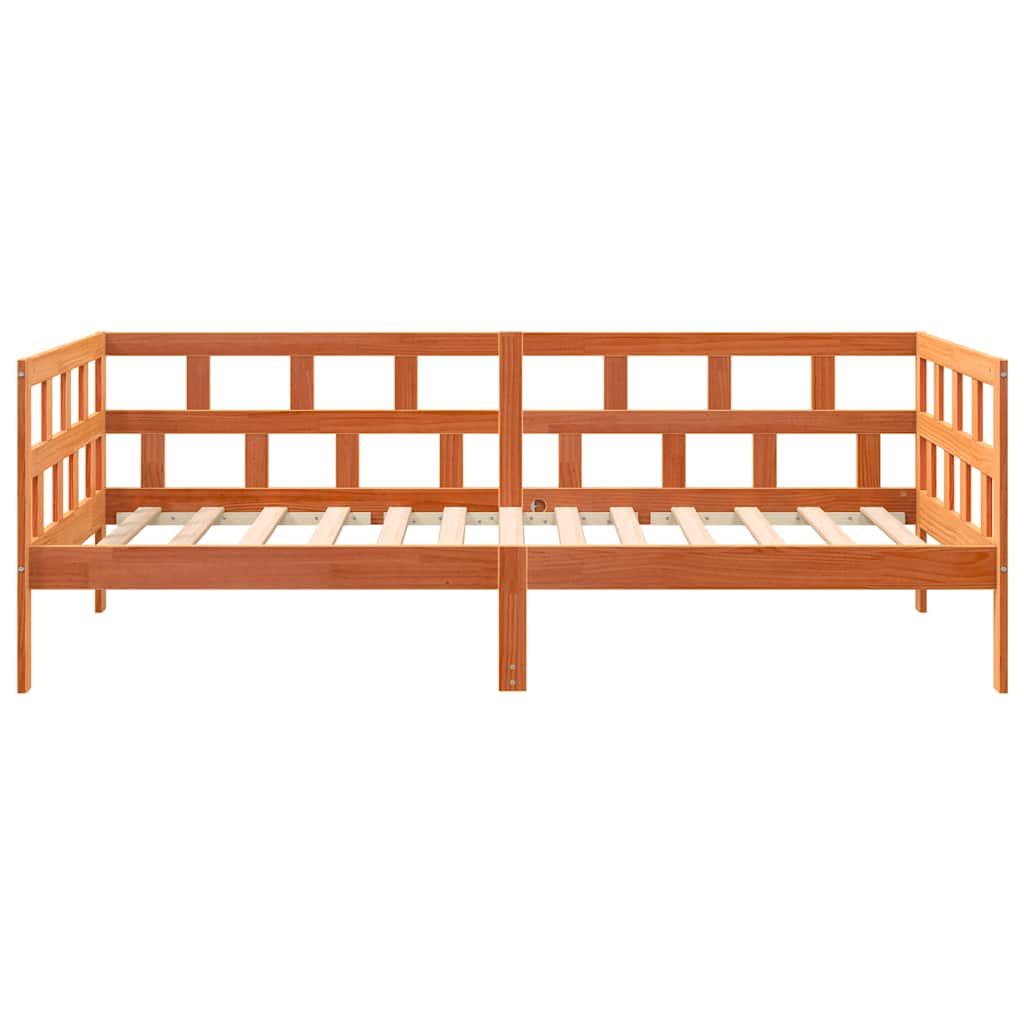 vidaXL Pat de zi fără saltea, maro ceruit, 80x200 cm, lemn masiv pin