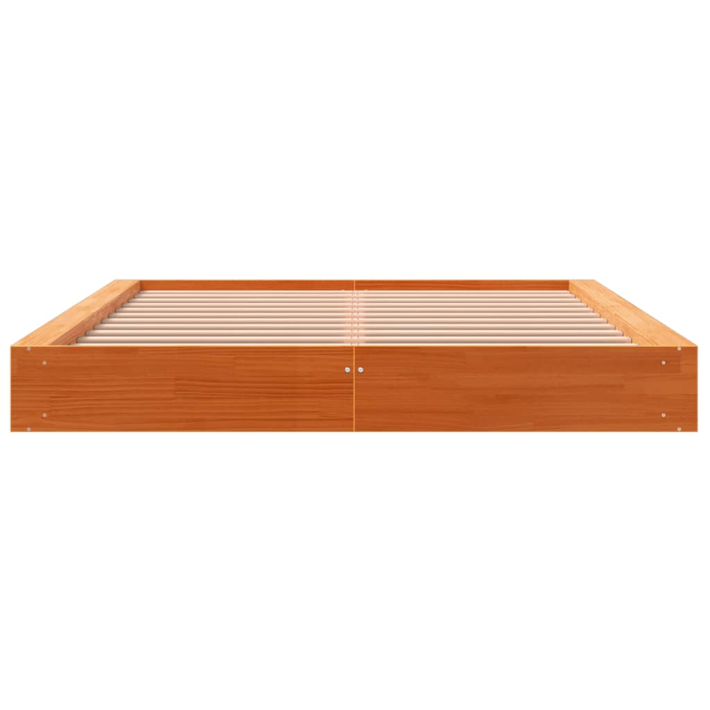 vidaXL Cadru de pat fără saltea, maro ceruit 150x200 cm lemn masiv pin vidaXL Cadru de pat fără saltea, maro ceruit 150x200 cm lemn masiv pin