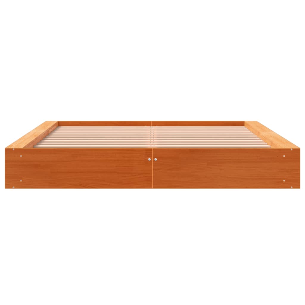 vidaXL Cadru de pat fără saltea, maro ceruit 140x200 cm lemn masiv pin vidaXL Cadru de pat fără saltea, maro ceruit 140x200 cm lemn masiv pin