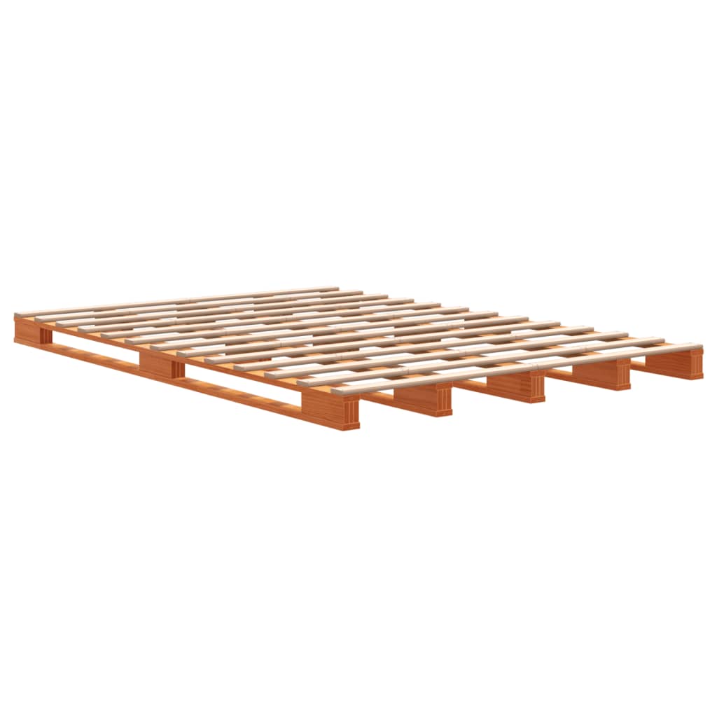 vidaXL Pat din paleți, maro ceruit, 140x200 cm, lemn masiv de pin vidaXL Pat din paleți, maro ceruit, 140x200 cm, lemn masiv de pin
