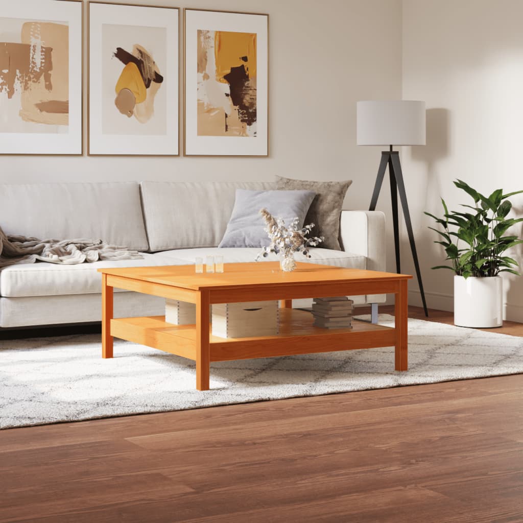 vidaXL Măsuță de cafea, maro ceruit, 100x100x40 cm, lemn masiv de pin vidaXL Măsuță de cafea, maro ceruit, 100x100x40 cm, lemn masiv de pin