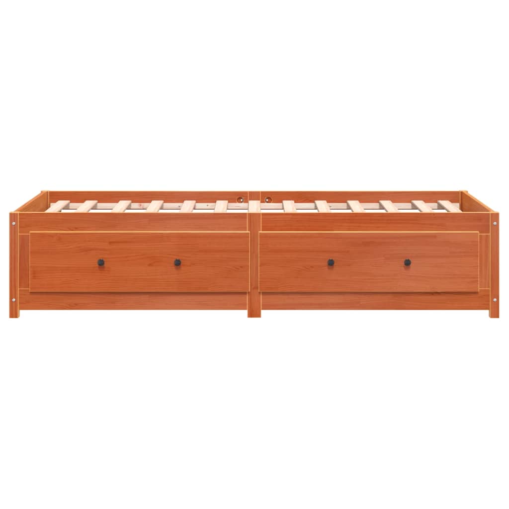 vidaXL Pat de zi fără saltea, maro ceruit, 90x190 cm, lemn masiv pin