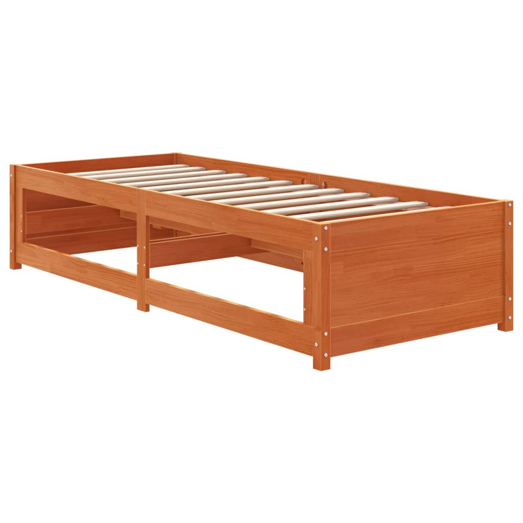 vidaXL Pat de zi fără saltea ceară maro 75x190 cm lemn masiv de pin