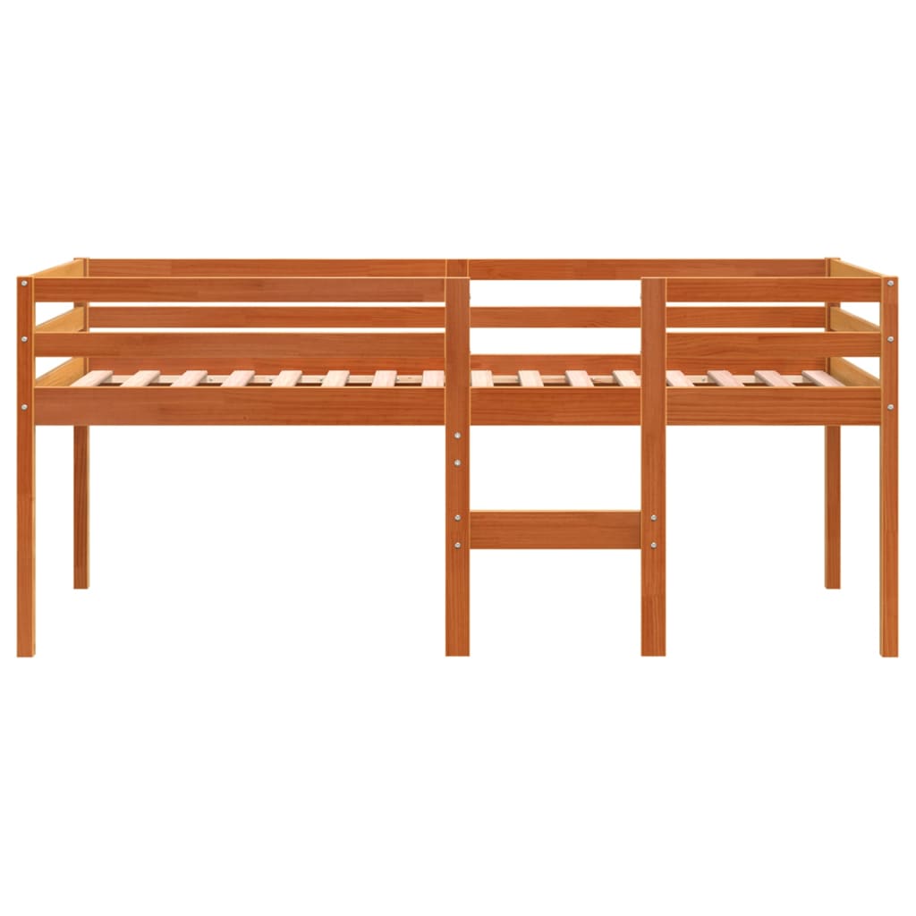 vidaXL Pat înalt de dormitor, maro ceruit, 75x190 cm, lemn masiv pin