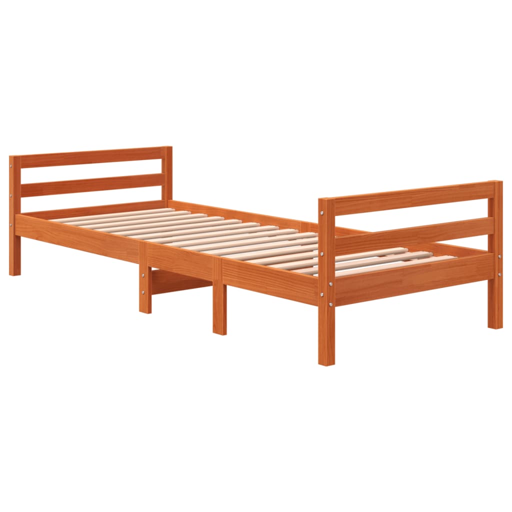 vidaXL Pat de zi fără saltea, maro ceruit, 90x200 cm, lemn masiv pin vidaXL Pat de zi fără saltea, maro ceruit, 90x200 cm, lemn masiv pin