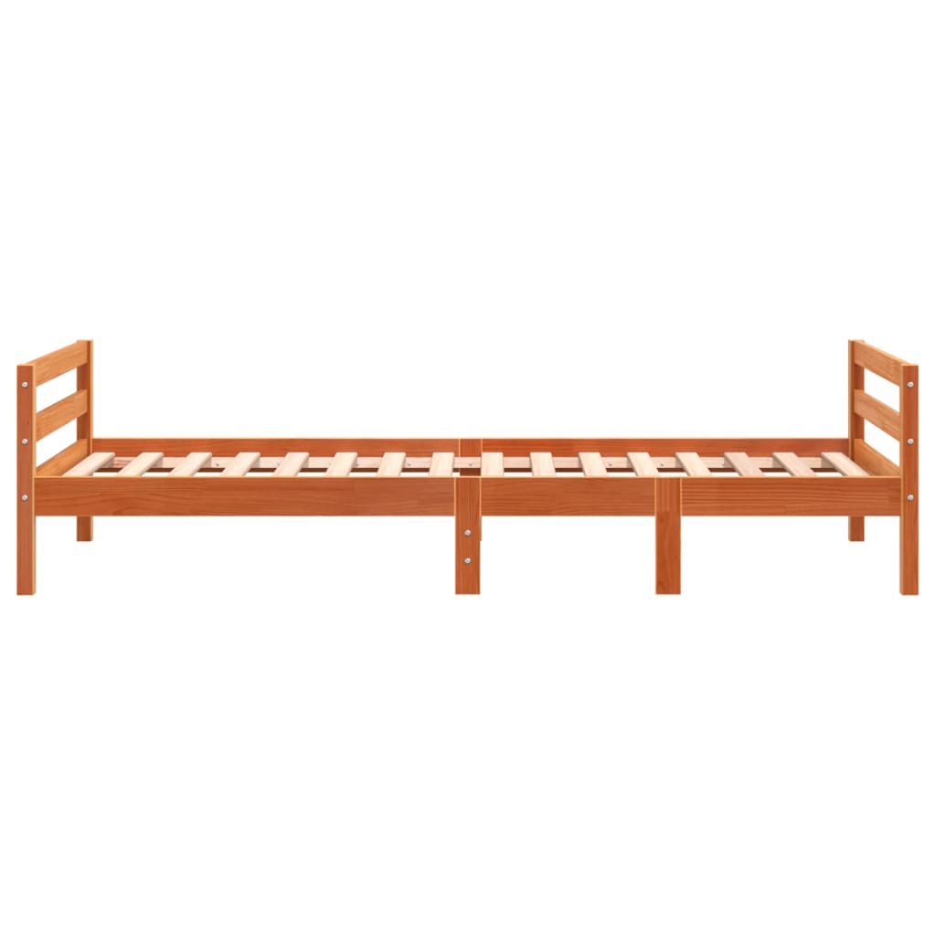 vidaXL Pat de zi fără saltea, maro ceruit, 90x200 cm, lemn masiv pin vidaXL Pat de zi fără saltea, maro ceruit, 90x200 cm, lemn masiv pin