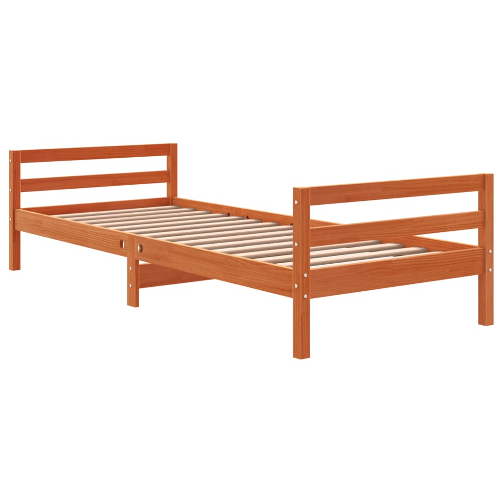 vidaXL Pat de zi fără saltea, maro ceruit, 90x200 cm, lemn masiv pin vidaXL Pat de zi fără saltea, maro ceruit, 90x200 cm, lemn masiv pin