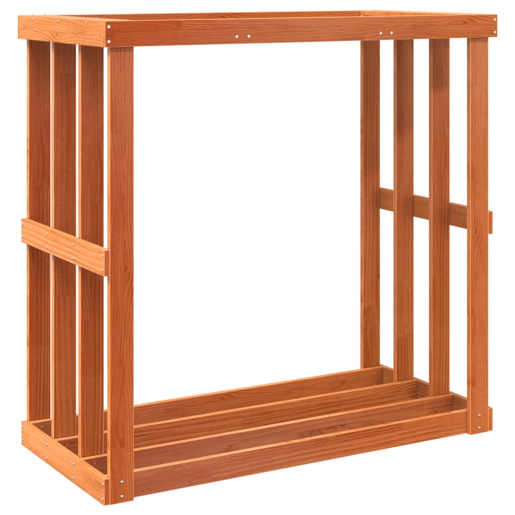 vidaXL Suport bușteni exterior maro ceruit 109x52x106cm lemn masiv pin vidaXL Suport bușteni exterior maro ceruit 109x52x106cm lemn masiv pin