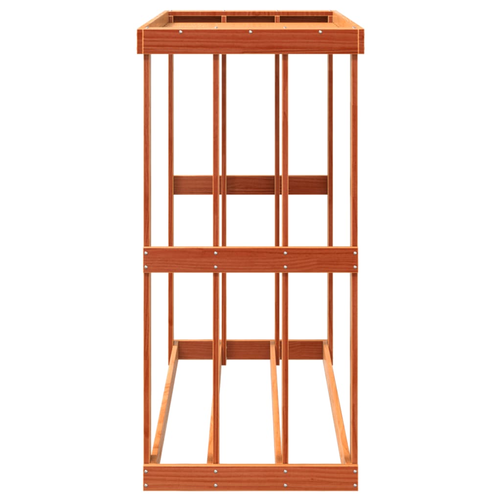 vidaXL Suport bușteni exterior maro ceruit 109x52x106cm lemn masiv pin vidaXL Suport bușteni exterior maro ceruit 109x52x106cm lemn masiv pin