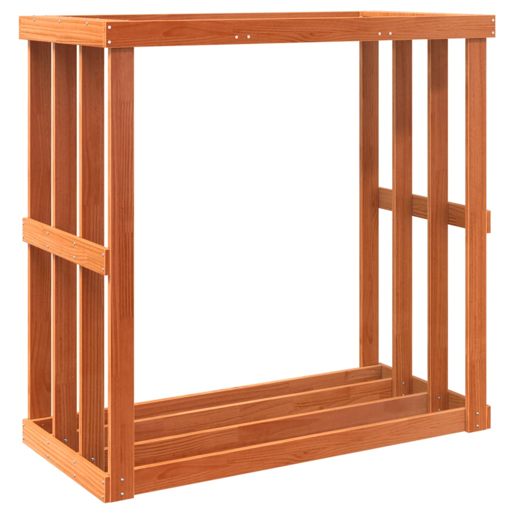 vidaXL Suport bușteni exterior maro ceruit 109x52x106cm lemn masiv pin vidaXL Suport bușteni exterior maro ceruit 109x52x106cm lemn masiv pin